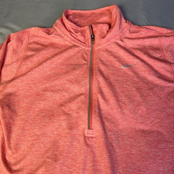 Nike Element Women’s Quarter Zip Long Sleeve Running Top Coral Size Small - Picture 3 of 10